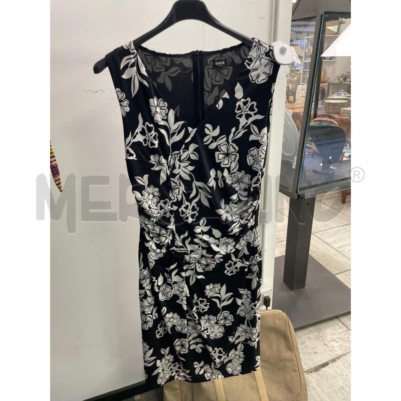 VESTITO DONNA EMME MARELLA NERO FIORI BIANCHI  | Mercatino dell'Usato Montesilvano 1
