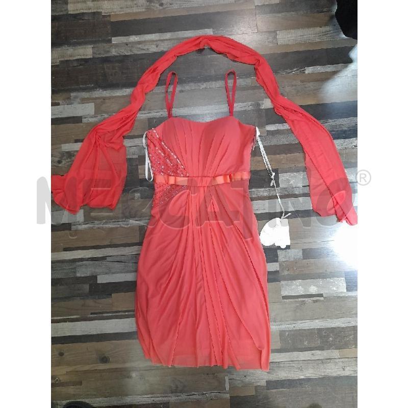 VESTITO DONNA FABIANA FETTI SCOLLO CUORE CORALLO + STOLA | Mercatino dell'Usato Montesilvano 1