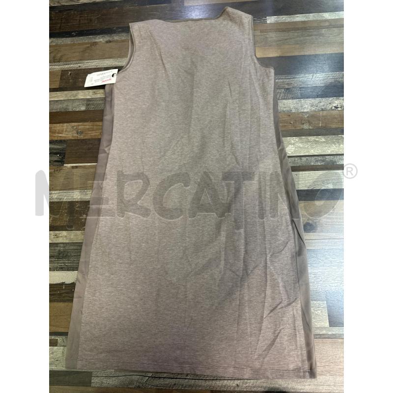 VESTITO DONNA FABIANA FILIPPI COLLO PERLINE SMANICATO GRIGIO SATINATO | Mercatino dell'Usato Montesilvano 3