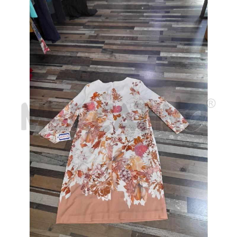 VESTITO DONNA FIORATO BEIGE BIANCOGHOACCIO TG 48 | Mercatino dell'Usato Montesilvano 3