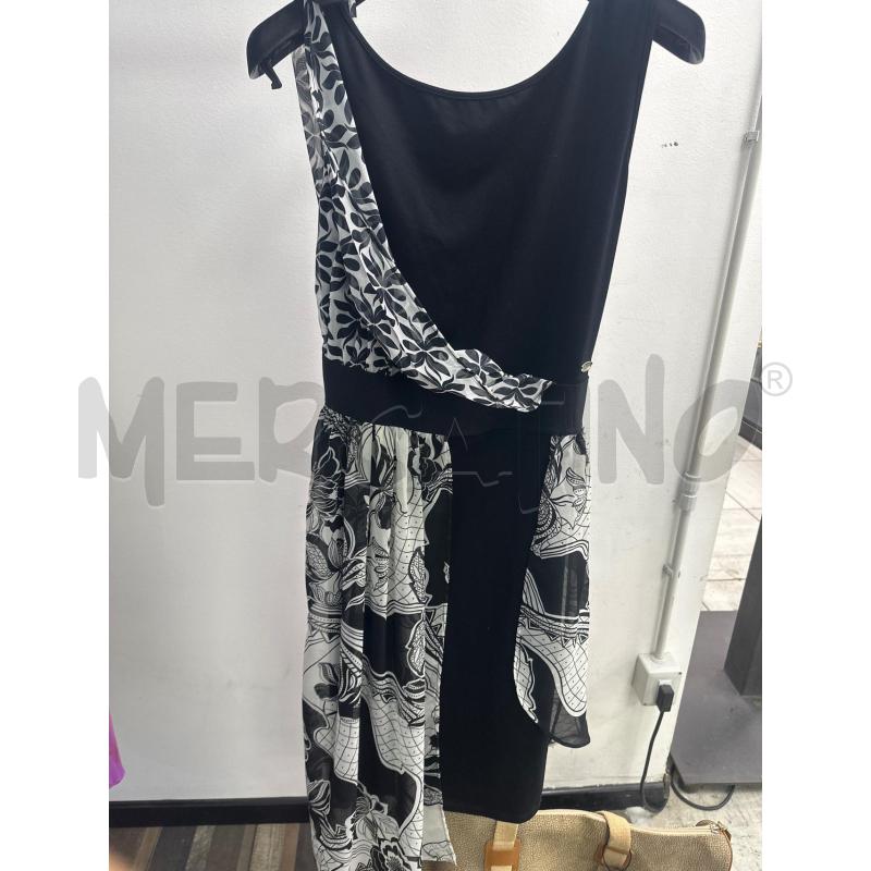 VESTITO DONNA FORNARINA NERO FIORATO BIANCO  | Mercatino dell'Usato Montesilvano 1