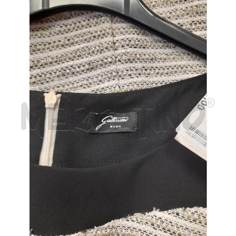 VESTITO DONNA GATTINONI BIANCO DORATO NERO MANICHE | Mercatino dell'Usato Montesilvano 3