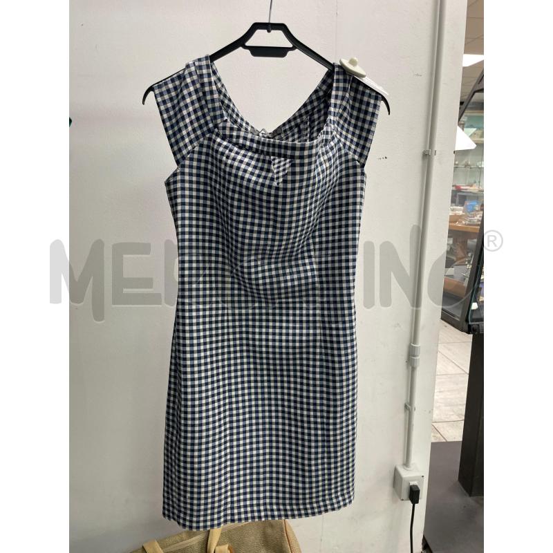 VESTITO DONNA GUESS SCOLLO BARCA BIANCO QUADRETTATO BLU | Mercatino dell'Usato Montesilvano 1