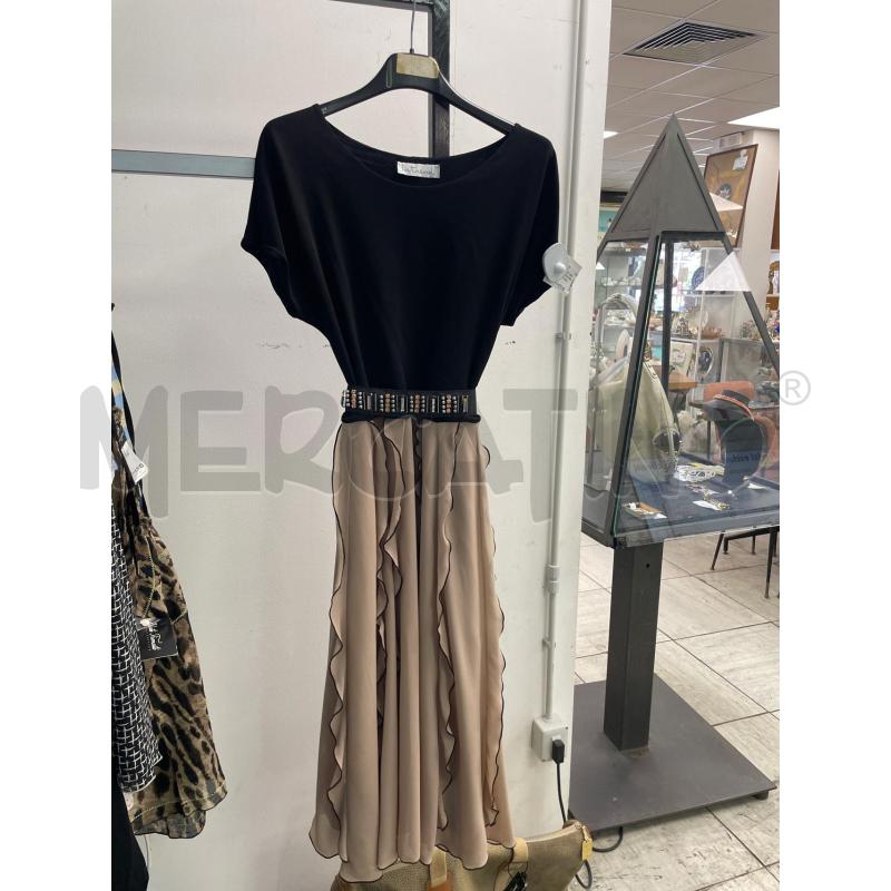 VESTITO DONNA INTREND NERO ROSA GONNA ONDINE | Mercatino dell'Usato Montesilvano 1