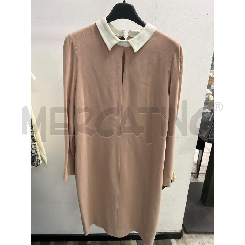 VESTITO DONNA LES COPAINS ROSA PALLIDO COLLETTO BIANCO | Mercatino dell'Usato Montesilvano 1