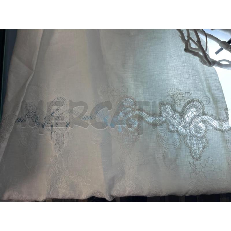 VESTITO DONNA LINO BIANCO RICAMATO FIORI SMARCHIATO | Mercatino dell'Usato Montesilvano 2