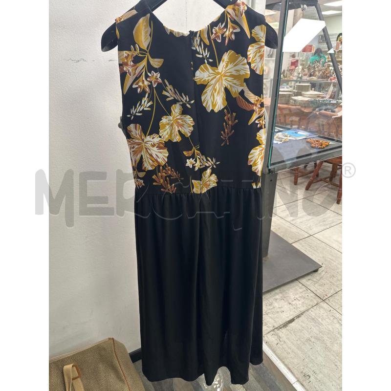 VESTITO DONNA LIZALU NERO FIORI MARRO GIALLI  | Mercatino dell'Usato Montesilvano 3