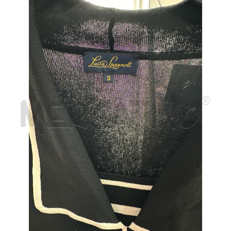 VESTITO DONNA LUISA SPAGNOLI NERO PROFILI BIANCHI BOTTONI DORATI  | Mercatino dell'Usato Montesilvano 2