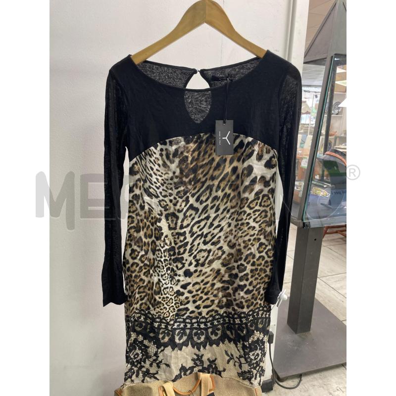 VESTITO DONNA MADE IN ITALY NERO LEOPARDATO LEGGERO | Mercatino dell'Usato Montesilvano 1