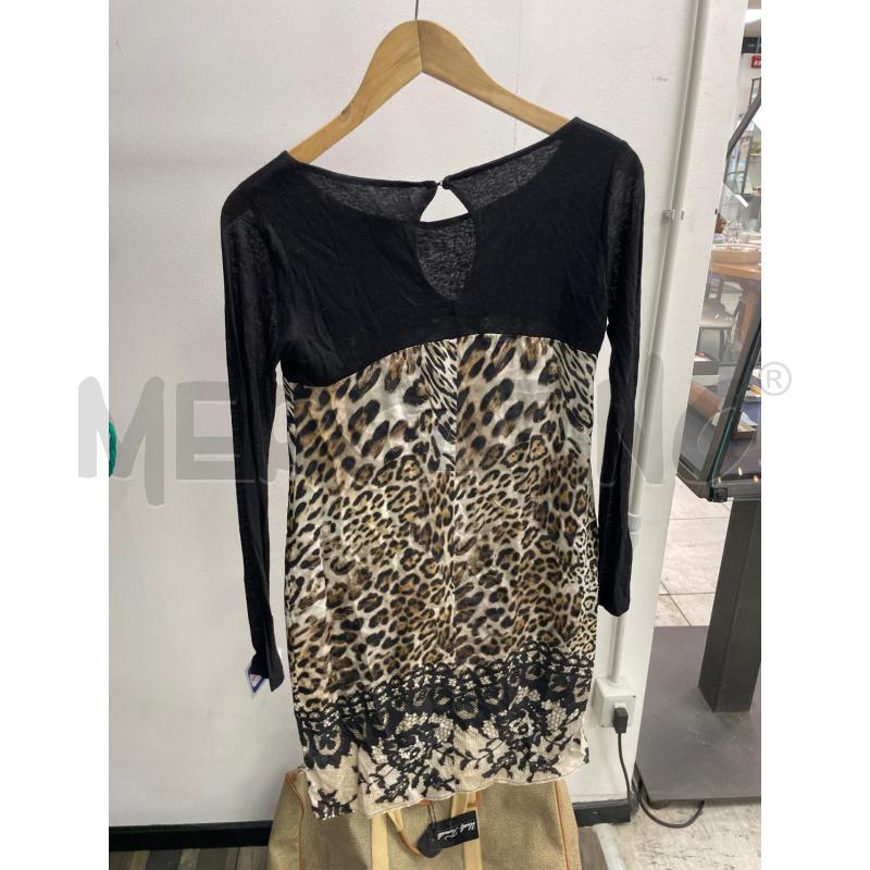 VESTITO DONNA MADE IN ITALY NERO LEOPARDATO LEGGERO | Mercatino dell'Usato Montesilvano 3