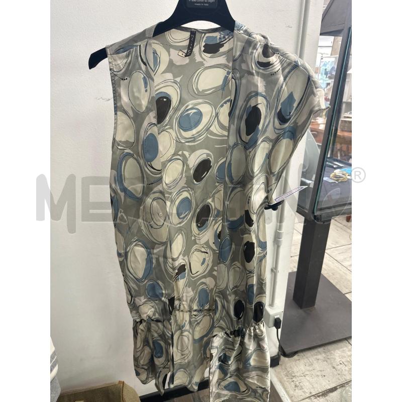 VESTITO DONNA MANILA GRACE GRIGIO AZZURRO SETA | Mercatino dell'Usato Montesilvano 1