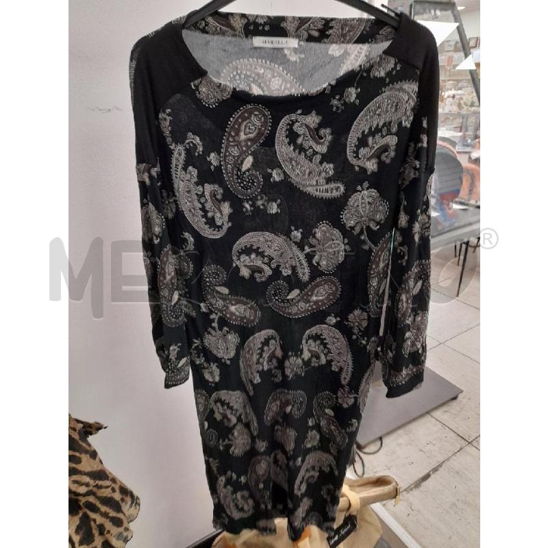 VESTITO DONNA MARELLA NERO MOTIVO PAISLEY  | Mercatino dell'Usato Montesilvano 1
