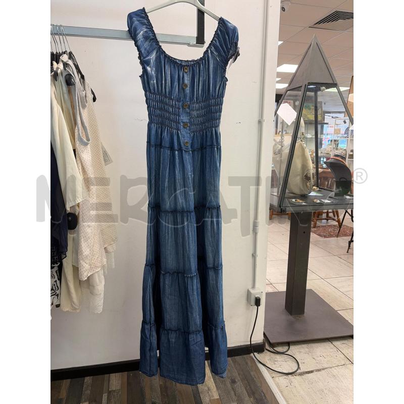 VESTITO DONNA MARE DENIM LEGGERO ARRICCIATO LUNGO BOTTONCINI SMARCHIATO | Mercatino dell'Usato Montesilvano 1