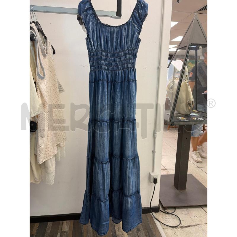 VESTITO DONNA MARE DENIM LEGGERO ARRICCIATO LUNGO BOTTONCINI SMARCHIATO | Mercatino dell'Usato Montesilvano 2