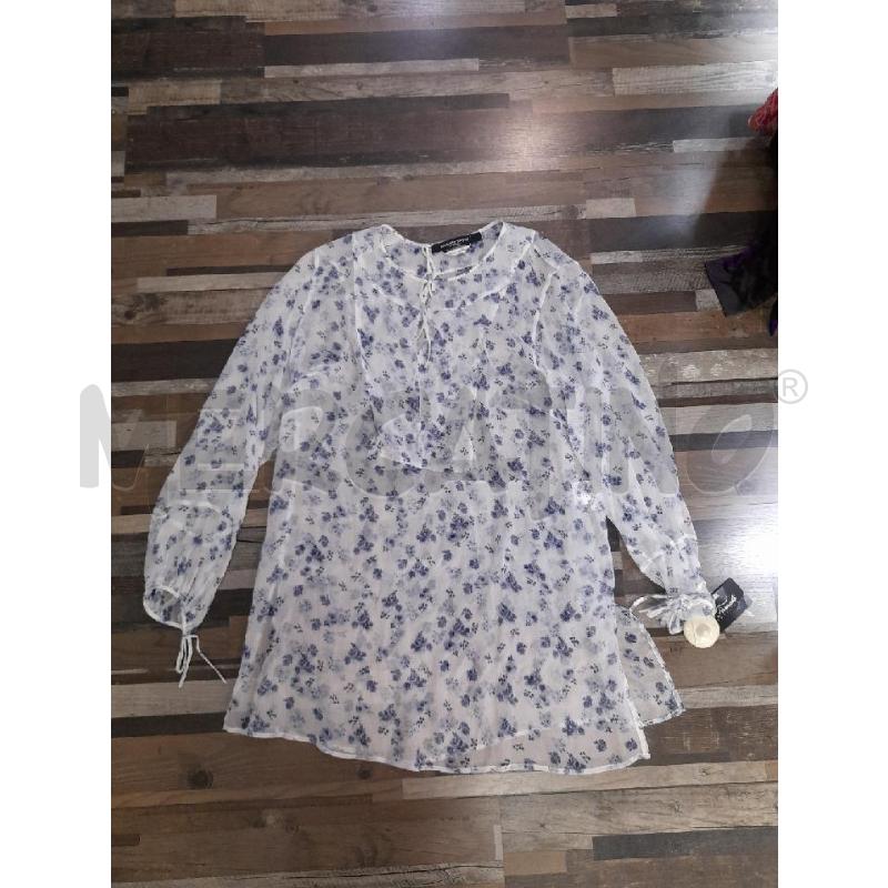 VESTITO DONNA MARINA RINALDI BIANCO FIORI BLU | Mercatino dell'Usato Montesilvano 1