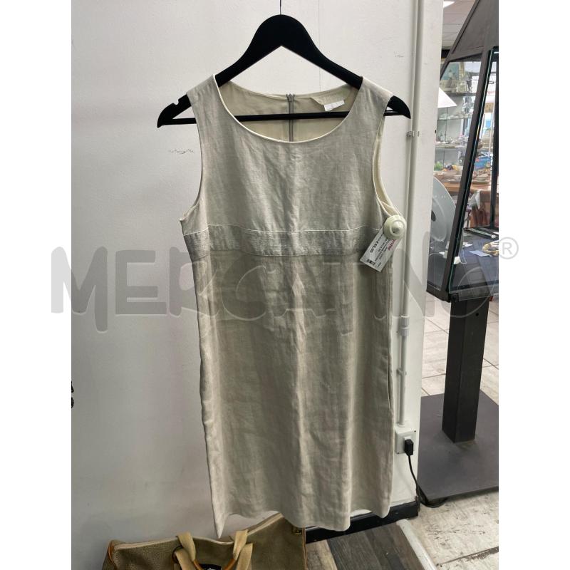 VESTITO DONNA MAXMARA BEIGE FASCIA DORATA  | Mercatino dell'Usato Montesilvano 1