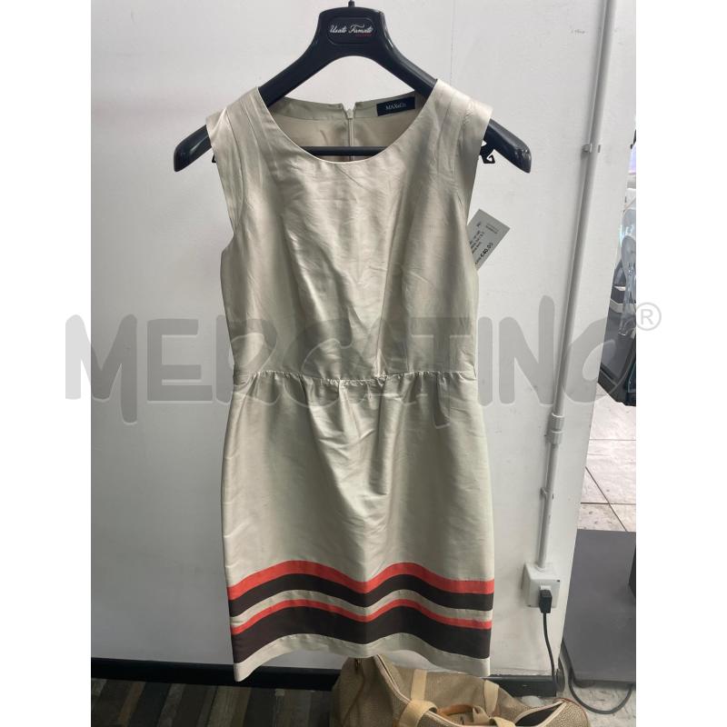 VESTITO DONNA MAX & CO BEIGE RIGA ROSSO 40  | Mercatino dell'Usato Montesilvano 1