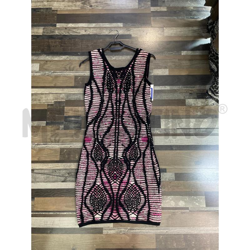 VESTITO DONNA MORGHY SMANICATO NERO ROSA BIANCO FANTASIA  | Mercatino dell'Usato Montesilvano 1