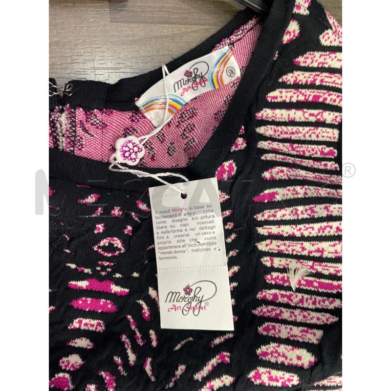 VESTITO DONNA MORGHY SMANICATO NERO ROSA BIANCO FANTASIA  | Mercatino dell'Usato Montesilvano 2