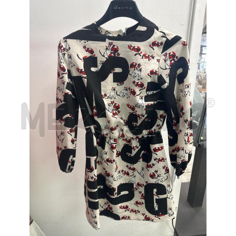 VESTITO DONNA MSGM BIANCO NERO GATTI | Mercatino dell'Usato Montesilvano 1
