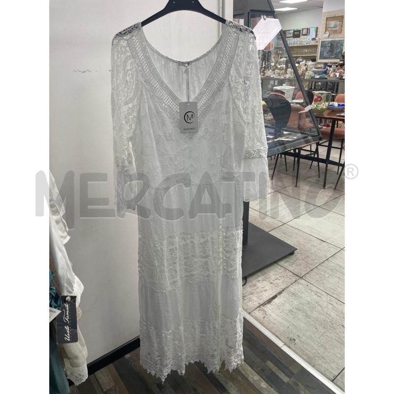 VESTITO DONNA MYA STREET BIANCO PAILLETTES LUNGO | Mercatino dell'Usato Montesilvano 1