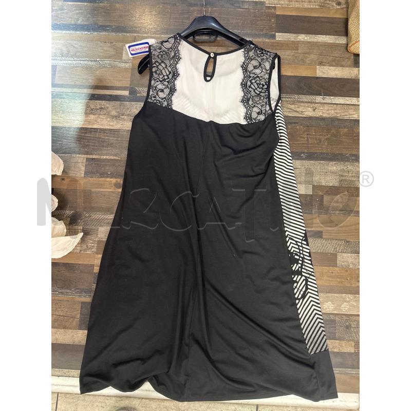VESTITO DONNA NAZARENO GABRIELLI BIANCO NERO PIZZO TG GRANDE  | Mercatino dell'Usato Montesilvano 1