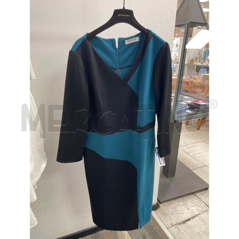 VESTITO DONNA NERO AZZURRO FANTASIA EDAS  | Mercatino dell'Usato Montesilvano 1