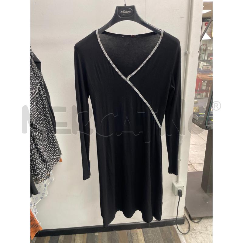 VESTITO DONNA NERO COLLO STRASS TG L | Mercatino dell'Usato Montesilvano 1