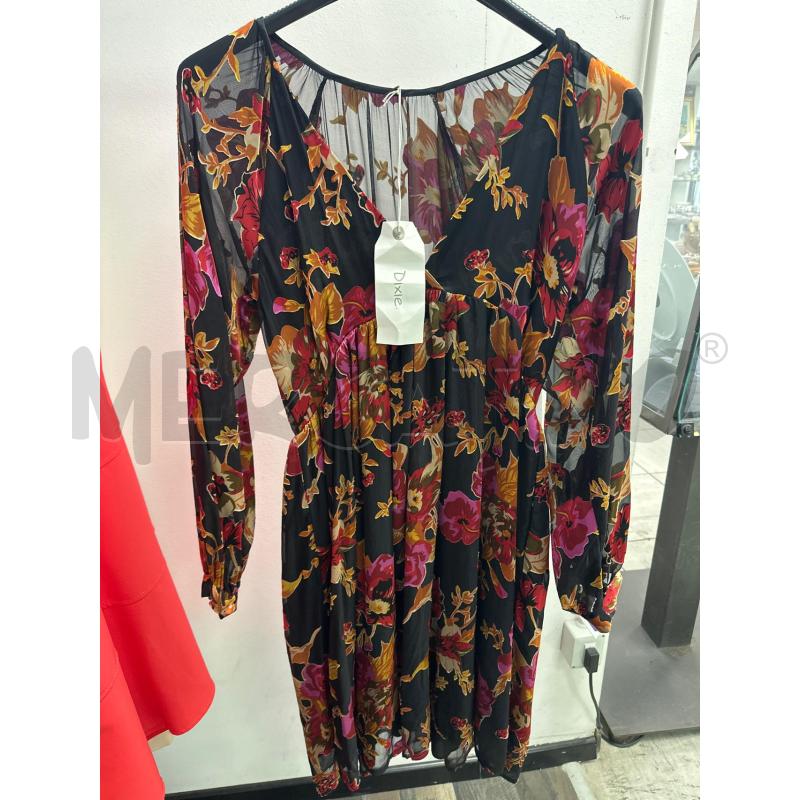 VESTITO DONNA NERO DIXIE FIORI ROSSI GIALLI | Mercatino dell'Usato Montesilvano 1