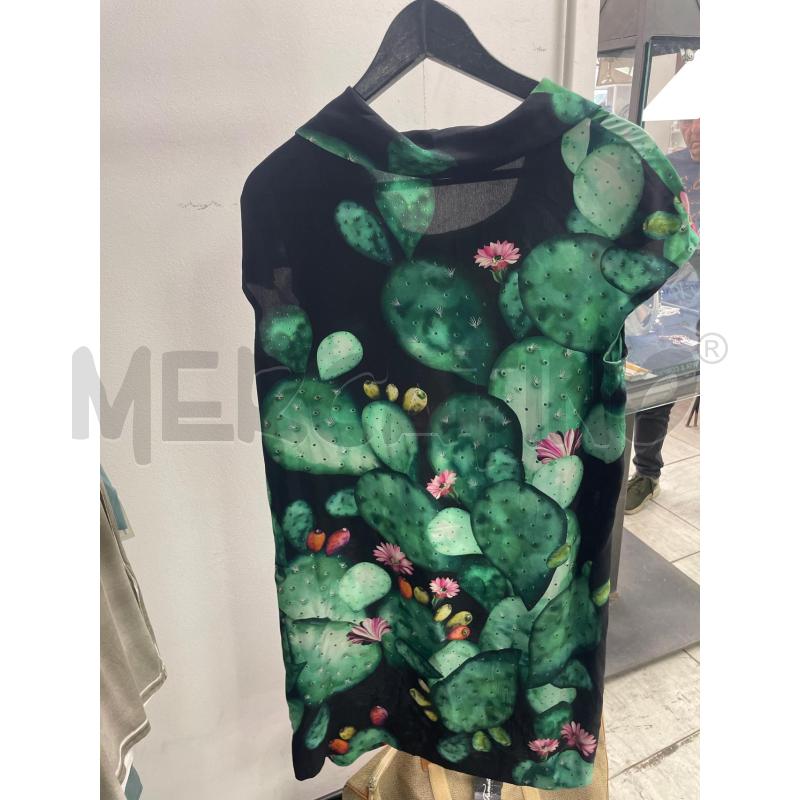 VESTITO DONNA NERO FANTASIA CACTUS VERDI DETT STRASS | Mercatino dell'Usato Montesilvano 2