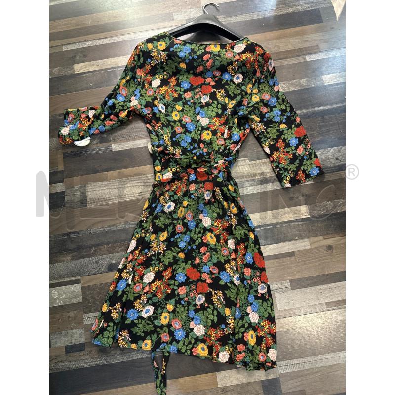 VESTITO DONNA NERO FIORATO SMARCHIATOMANICA 3/4 | Mercatino dell'Usato Montesilvano 3