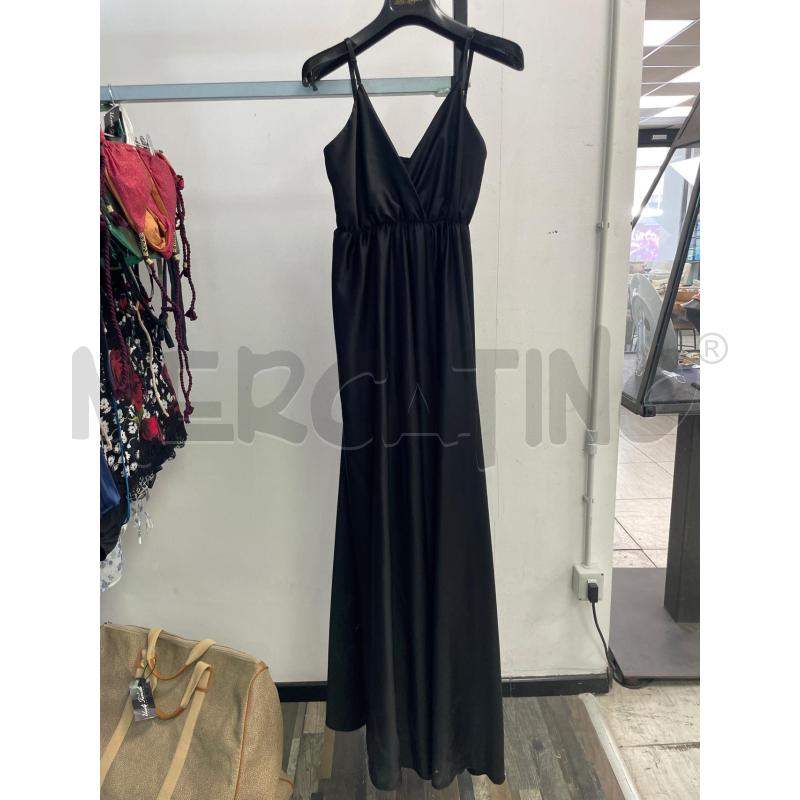VESTITO DONNA NERO SMARCHIATO ELEGANTE SPACCO LATERALE | Mercatino dell'Usato Montesilvano 1