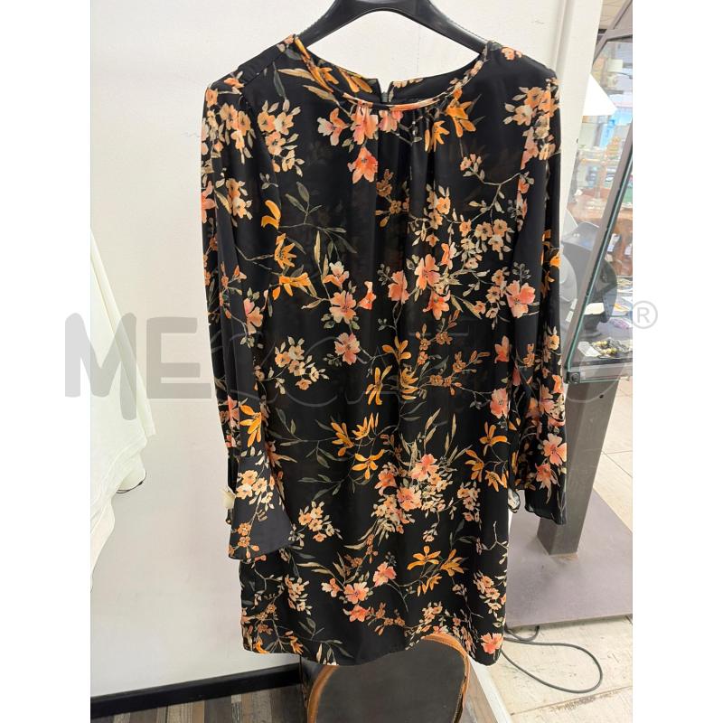 VESTITO DONNA OVS NERO FIORI ROSATI ARANCIO | Mercatino dell'Usato Montesilvano 1