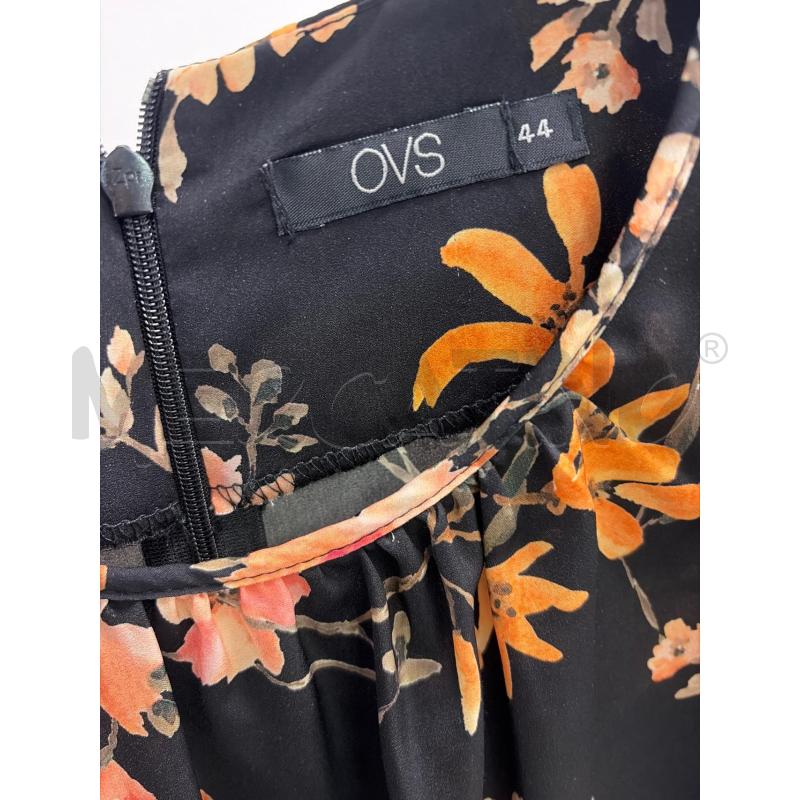 VESTITO DONNA OVS NERO FIORI ROSATI ARANCIO | Mercatino dell'Usato Montesilvano 3
