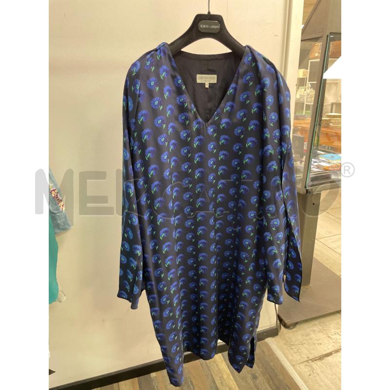 VESTITO DONNA PANCALDI BLU FIORI TG VI | Mercatino dell'Usato Montesilvano 1