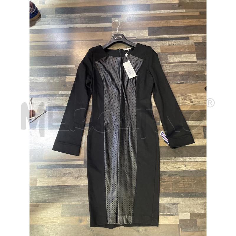 VESTITO DONNA PARAH NERO LUNGO INSERTI ECOPELLE | Mercatino dell'Usato Montesilvano 1