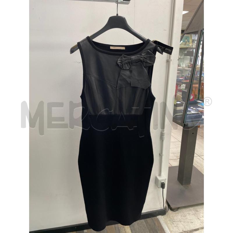 VESTITO DONNA PENNY BLACK NERO INSERTI FIOCCHETTO PELLE | Mercatino dell'Usato Montesilvano 1