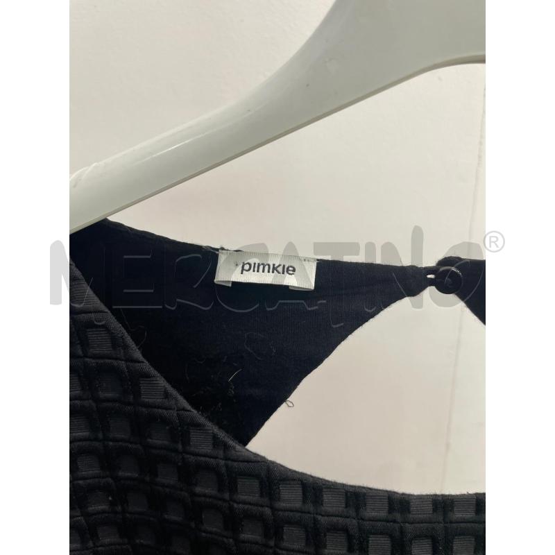 VESTITO DONNA PIMKIE NERO SMANICATO QUADRATINI RILIEVO | Mercatino dell'Usato Montesilvano 2