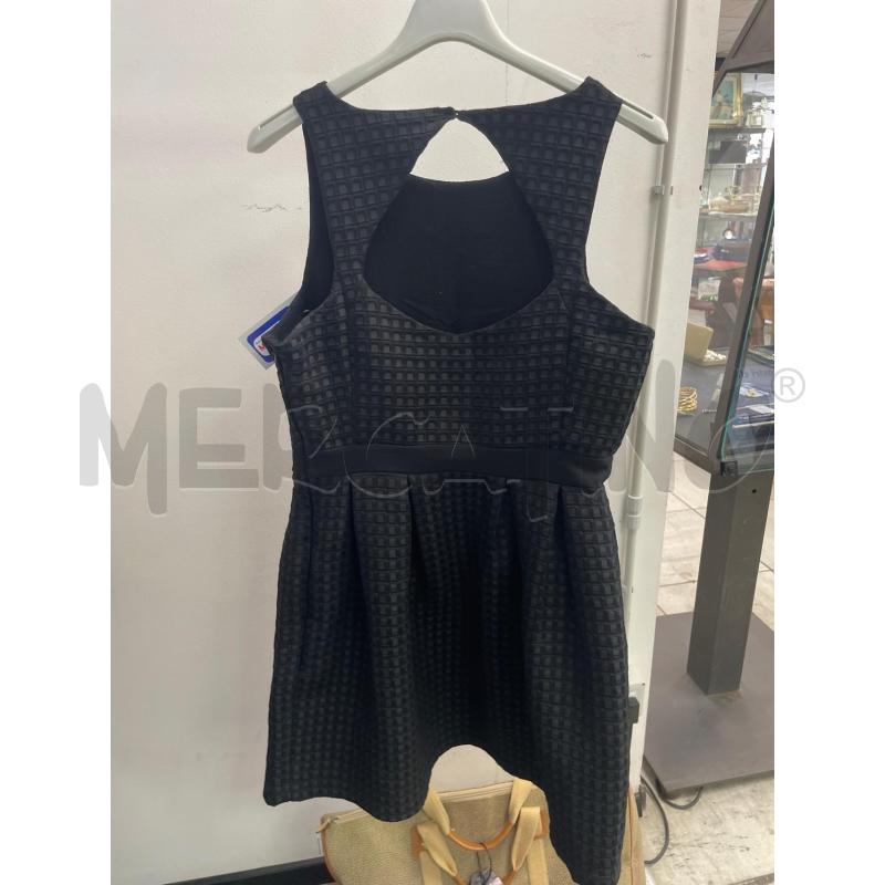 VESTITO DONNA PIMKIE NERO SMANICATO QUADRATINI RILIEVO | Mercatino dell'Usato Montesilvano 3