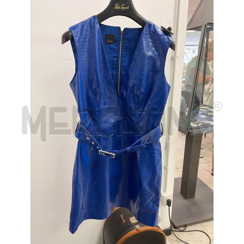 VESTITO DONNA PINKO BLU LUCIDO STAMPATO RETTILE | Mercatino dell'Usato Montesilvano 1
