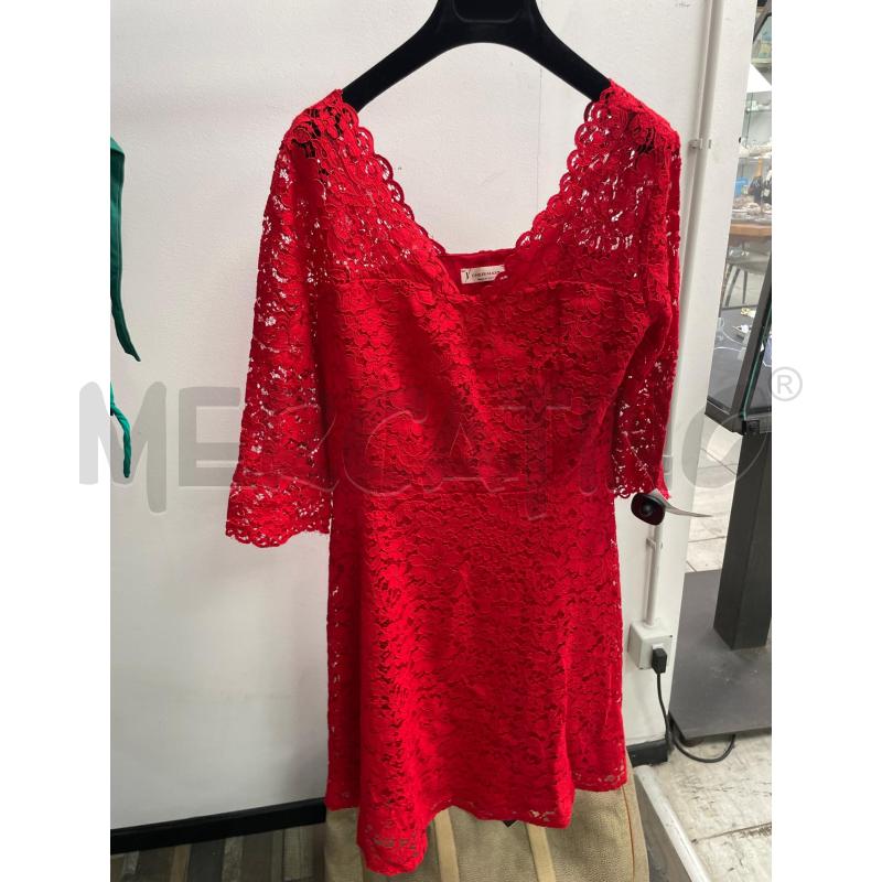 VESTITO DONNA PIZZO ROSSO CHERIMAX COLLO V | Mercatino dell'Usato Montesilvano 1