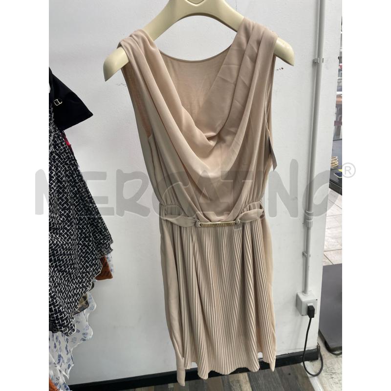 VESTITO DONNA PLISSETTATO BEIGE FASXHION  | Mercatino dell'Usato Montesilvano 1