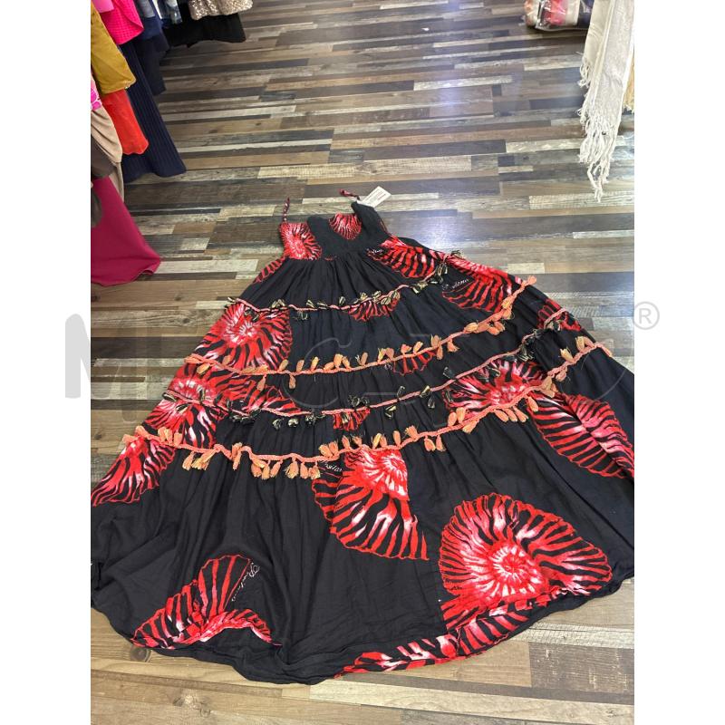 VESTITO DONNA POSITANO NERO ROSSOSIZE FREE | Mercatino dell'Usato Montesilvano 1