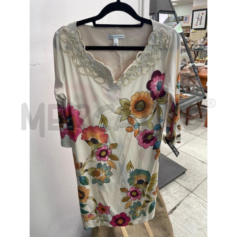 VESTITO DONNA RAFFAELLA D'ANGELO BEIGE COLLO MACRAMÈ | Mercatino dell'Usato Montesilvano 1