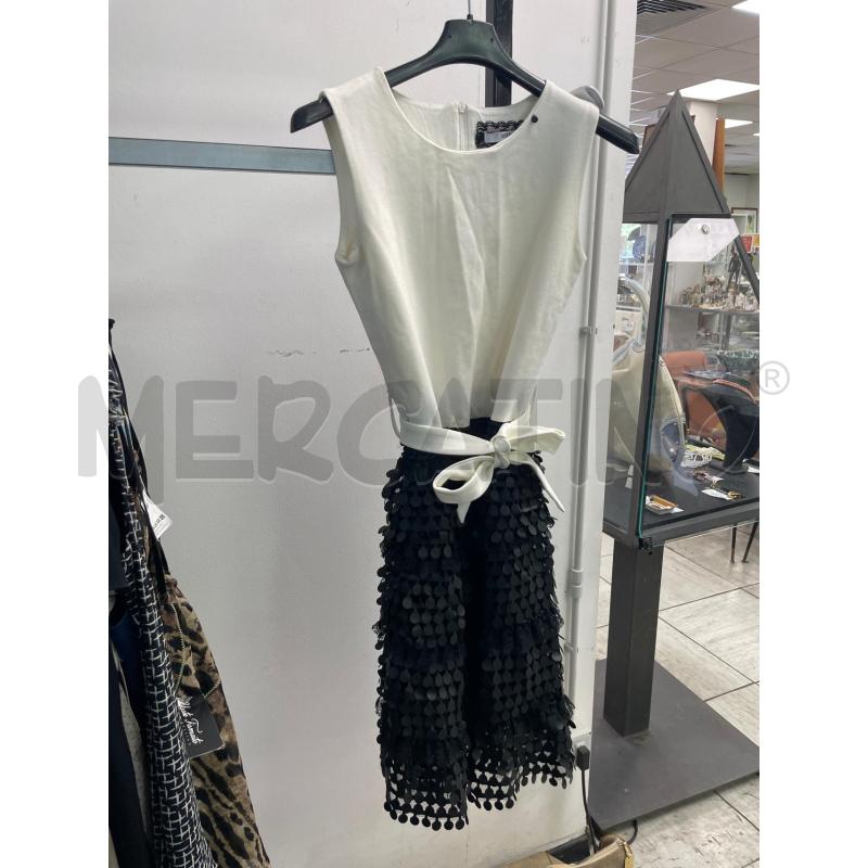 VESTITO DONNA RELISH BIANCO GONNA NERA LAVORATO | Mercatino dell'Usato Montesilvano 1