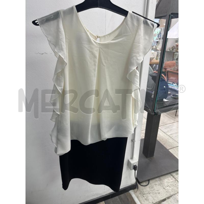 VESTITO DONNA RINASCIMENTO BIANCO VELATO GONNA TUBINO NERO | Mercatino dell'Usato Montesilvano 1