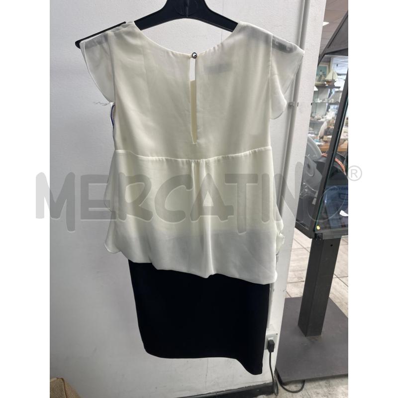 VESTITO DONNA RINASCIMENTO BIANCO VELATO GONNA TUBINO NERO | Mercatino dell'Usato Montesilvano 3