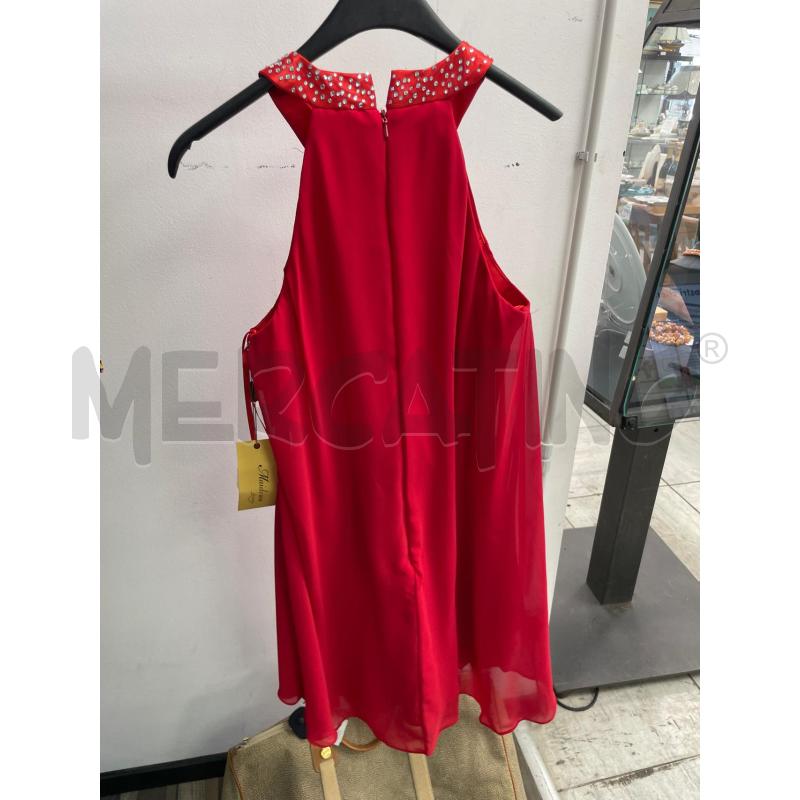 VESTITO DONNA ROSSO COLLETTO STRASS MAIDOMA | Mercatino dell'Usato Montesilvano 2