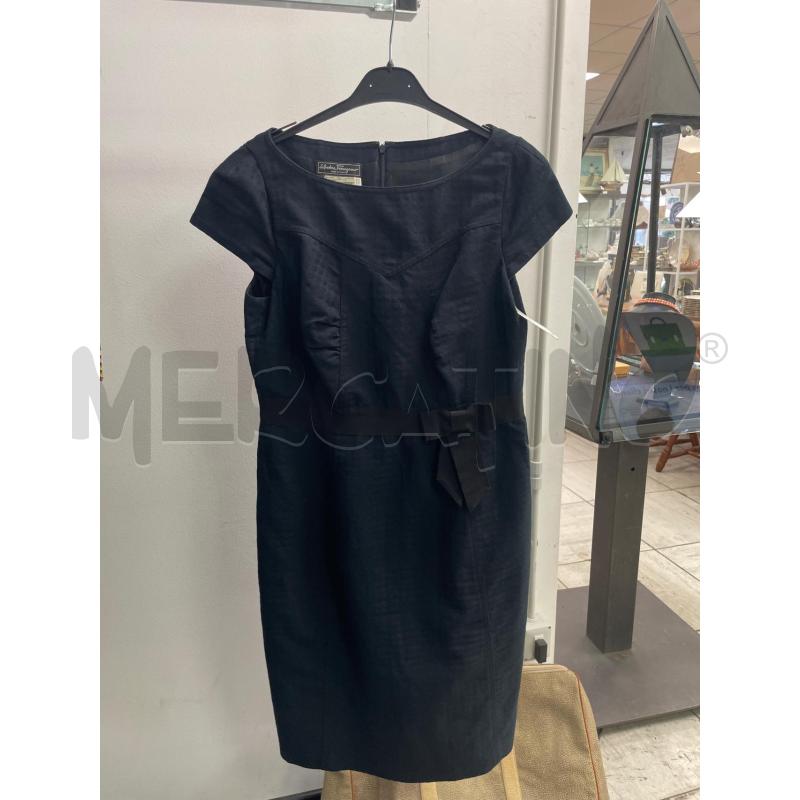 VESTITO DONNA SALVATORE FERRAGAMO BLU FIOCCO NERO ELEGANTE | Mercatino dell'Usato Montesilvano 1