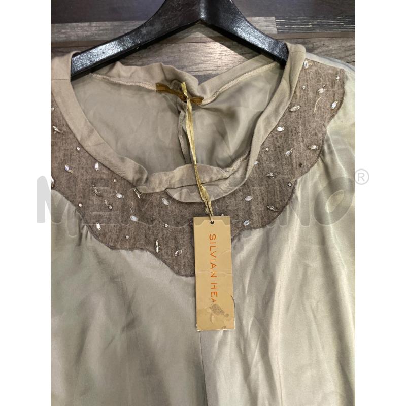 VESTITO DONNA SATINATO BEIGE SILVIAN HEACH | Mercatino dell'Usato Montesilvano 2